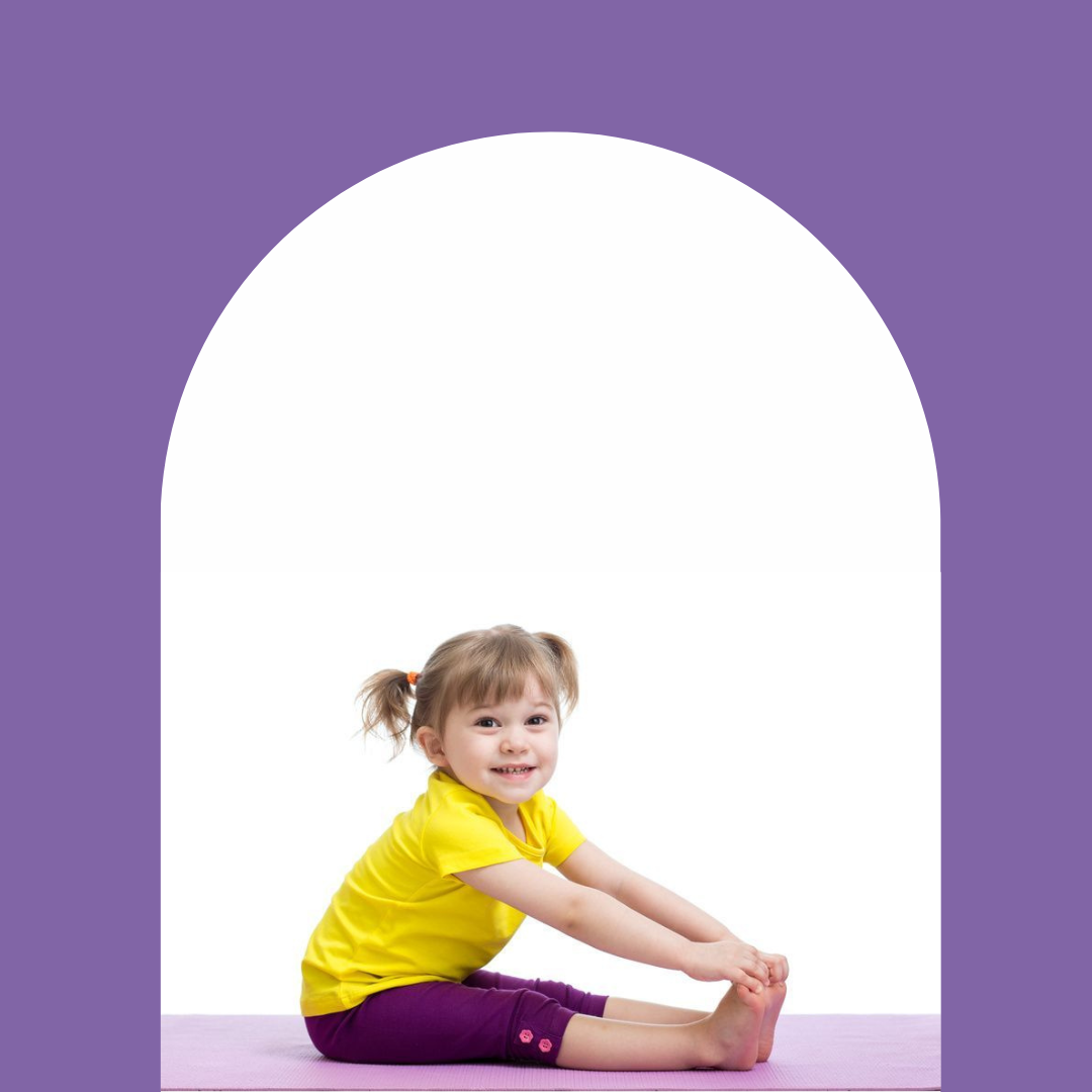 A woman and child sat with their legs crossed in a yoga pose